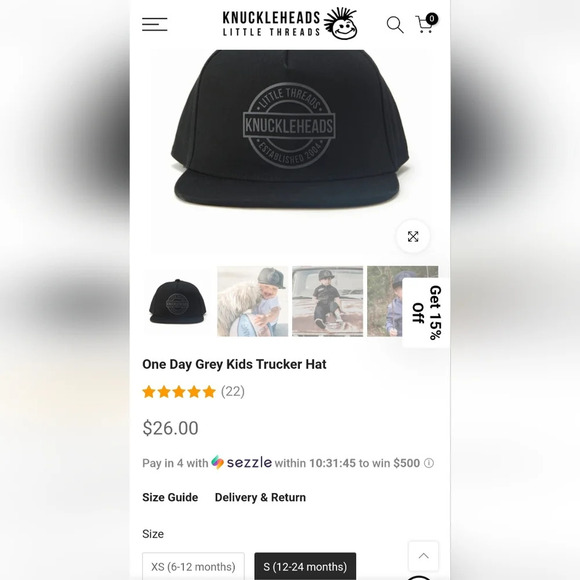 KnuckleHeads Little Threads One Day Camo Toddler Trucker Hat Size Small - Picture 15 of 15